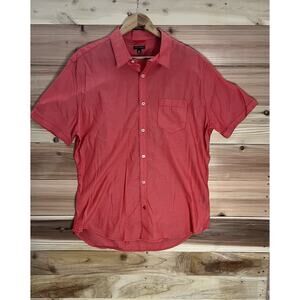 Sons of Intrigue Mens XL Red Button Up Shirt Short Sleeve Casual